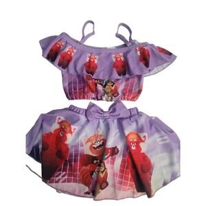 Girls Skirt and Top Set Purple with Character Size 5T